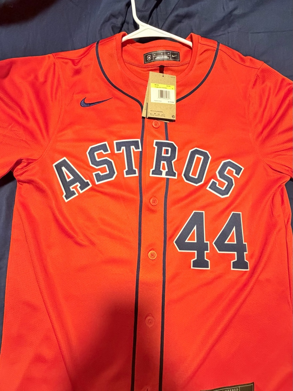Nike Orange Baseball Jersey with Navy Trim